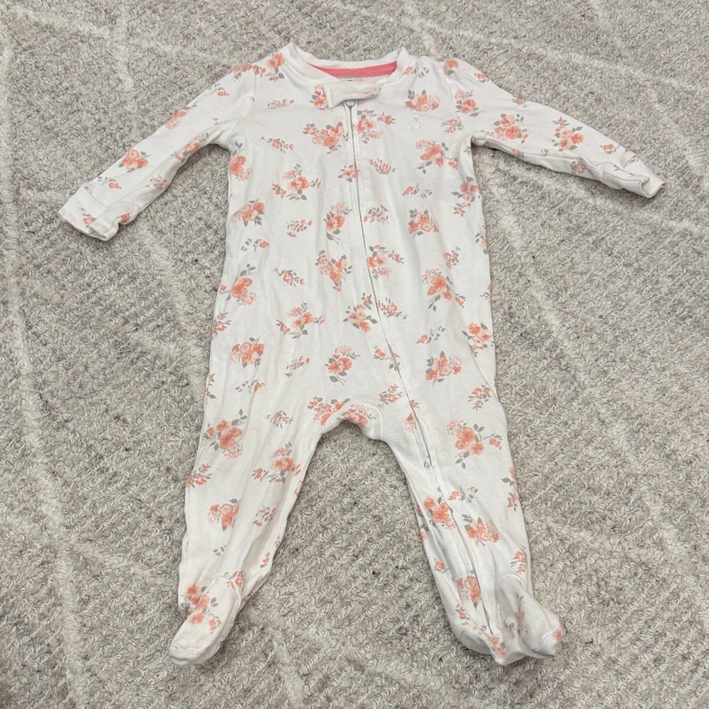 2/$20 GAP Floral Kids One Piece in White and Pink